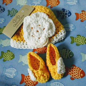 ORANGEODGE Crochet Baby Beanie & Booties